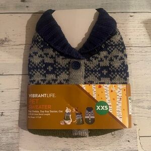 Vibrant Life Pet Sweater XXS NWT